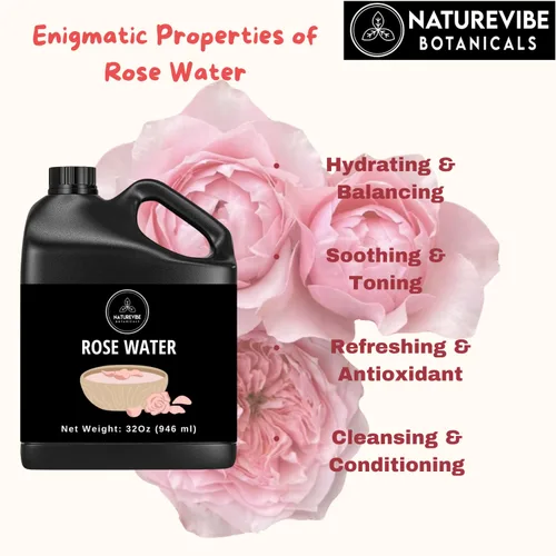 Vista 5 de Naturevibe Botanicals Agua de rosas prémium de 32 onzas y aceite de coco fraccionado de 32 onzas Combo de aceite.