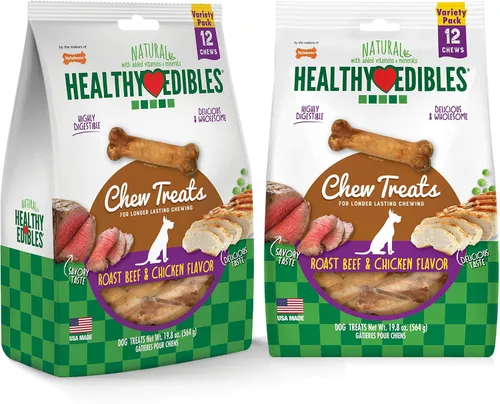 Vista 16 de Nylabone Healthy Edibles Natural Dog Chews - Golosinas masticables de larga duración con sabor a tocino para perros, pequeños/regulares (1 unidad)