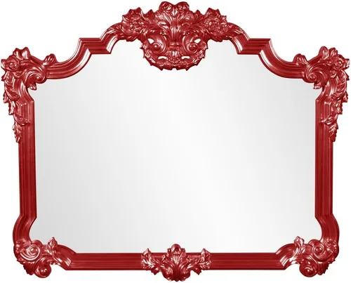 Vista 32 de Howard Elliott - Espejo decorativo rojo Talida antiguo para pared, gran punto focal rectangular, para dormitorio, sala de estar y tocador, espejo