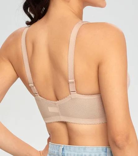 Vista 6 de HACI Brasier de figura completa para mujer, talla grande, sin forro, sin forro, brasier diario