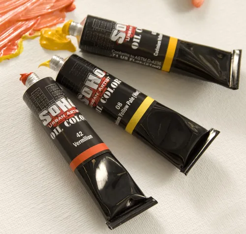 Vista 4 de Soho Urban Artist Juego de tubos de pintura al óleo de 24 a 0.4 fl oz, aceites de triple fresado con linaza refinada, aplicación suave, mezclas