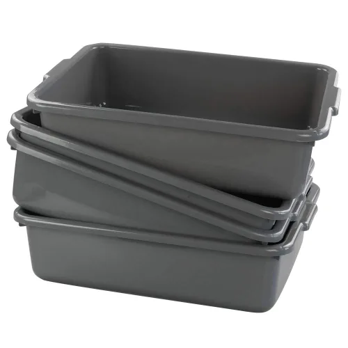 Vista 8 de 4 paquetes de 8 litros gris comercial autobús tina caja de la bandeja del totalizador