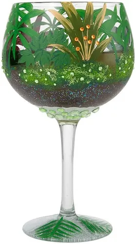 Vista 2 de Enesco Designs by Lolita Jungle Terrarium Copa Artesanal Copa Copa de cóctel artesanal, 24 onzas, multicolor