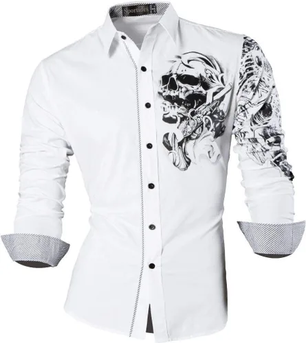 Vista 88 de JZS041, camisa de vestir de manga larga para hombre