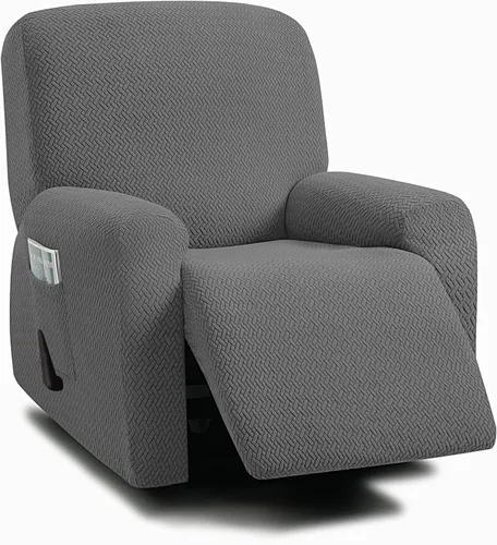 Vista 37 de ULTICOR Fundas jacquard para sofá reclinable de 8 piezas, fundas elásticas para sofá reclinable de 3 cojines, gruesas, suaves y lavables (estilo 3)