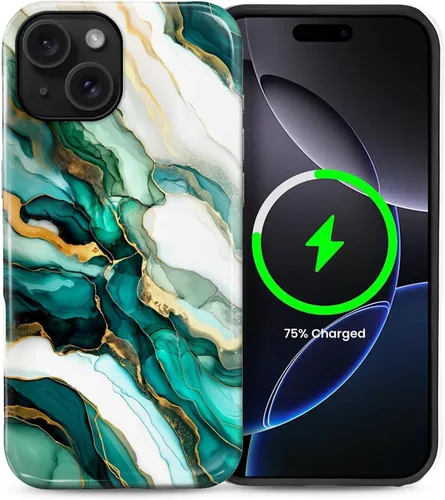 Vista 119 de Funda Compatible con iPhone 13/14 [Compatible con MagSafe] Protección de Doble Capa de Cáscara Dura Híbrida, Funda Magnética Protectora a Prueba