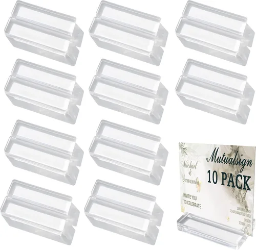 Vista 14 de Portatarjetas de lugar de 2 pulgadas para mesa, paquete de 12 portatarjetas de acrílico con 1/16" Slot, Acrylic Card Display Stands, Table Number