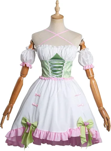 Vista 2 de Askosso - Vestido para mujer Demon Slayer Kochou Shinobu Lolita Kamado Nezuko Lolita Trajes de Falda de mascotas, vestido de cosplay de Halloween
