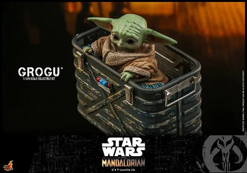 Vista 6 de TV Masterpiece Mandalorian Grogoo y juego de accesorios 1/6 escala figura verde (HT908288)