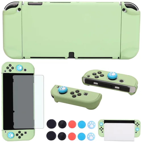 Vista 10 de COMCOOL Dockable Case for Nintendo Switch Oled - [9 FT Military Grade Drop Protection] [with Tempered Glass Screen Protector and Thumb Grips] Cute