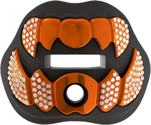 Vista 10 de LeCool Protector bucal de fútbol con correa conectada, 3D Beast Chrome, protector bucal para adultos y jóvenes, pieza para deportes para máximo