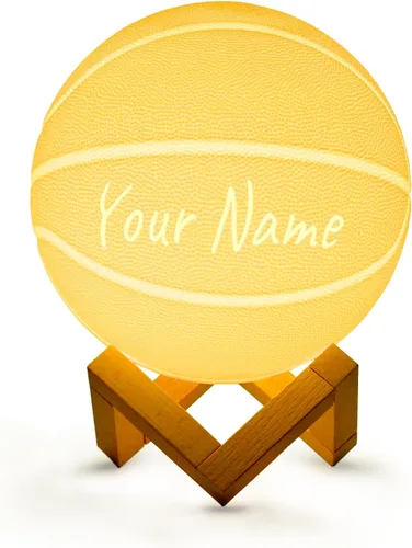 Vista 10 de Luz nocturna de baloncesto, regalos para papás y hombres aficionados al baloncesto, lámpara de habitación con control remoto, 16 colores cambiantes