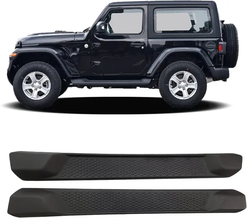 Vista 9 de Estribos Laterales con Escalones Desplegables y Barras para Jeep Wrangler JK 2007-2017 de 2 Puertas