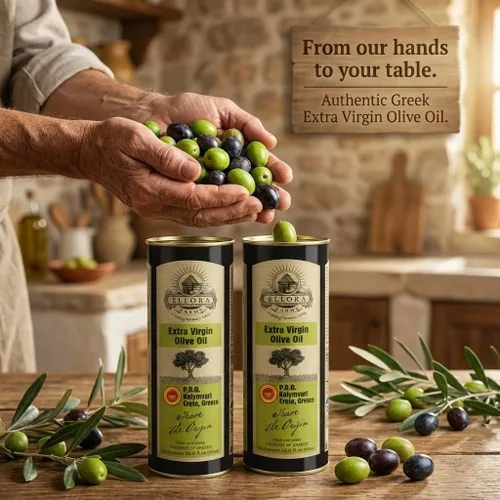 Vista 4 de Ellora Farms, Aceite de oliva virgen extra griego, DOP Estado único, altos fenoles, Premio de oro 2022, primera prensa en frío, Kosher, lata de 17