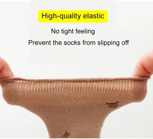 Vista 5 de Calcetines antideslizantes para bebés, calcetines cálidos y gruesos antideslizantes para niñas, niños y recién nacidos, 5 pares