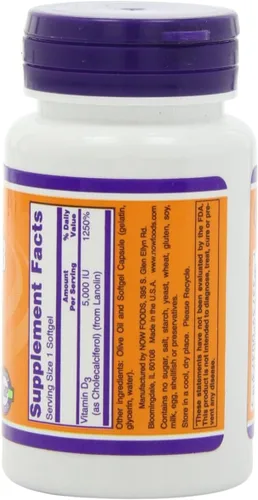 Vista 3 de Vitamina D-3 5000 UI 240 cápsulas blandas (paquete de 2)