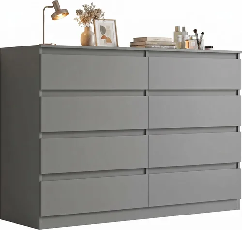 Vista 28 de Cómoda negra para dormitorio, cómoda moderna de 6 cajones con cajón profundo, cómoda ancha, muebles organizadores de almacenamiento para dormitorio