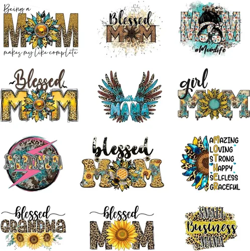 Vista 12 de 12 piezas de parches para planchar para ropa de mujer, calcomanías de transferencia de calor para ropa, camisetas, jeans, mochilas, calcomanías