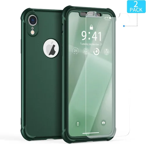 Vista 2 de ORETECH Funda para iPhone XR, con [2 x Protectores de Pantalla] [Prueba de Caídas de Grado Militar de 10 Pies] [Protección de Cámara] 360° A Prueba