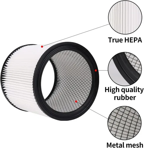 Vista 3 de 90304 Filtros de cartucho HEPA de repuesto con tapa, compatibles con Shop-Vac Shop Vac 90304, 90350, 90333, 903-04-00, 9030400, 90585 aspiradoras