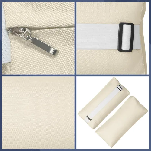 Vista 5 de Almohada para Silla Tumbona, Paquete de 2 Almohadas para Silla de Descanso al Aire Libre con Correa Ajustable, Almohada para la Cabeza de Largo