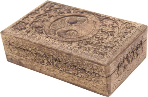 Vista 4 de KayJayStyles - Caja de almacenamiento de madera para la joyería, tallada a mano