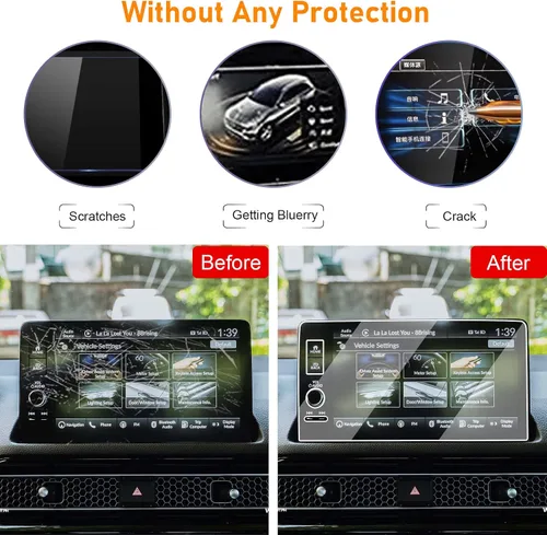 Vista 2 de Yumzeco Protector de pantalla compatible con Honda Civic 2022-2025 2023 2024 2025 CRV HRV Pilot Integra de 9 pulgadas, protector de pantalla