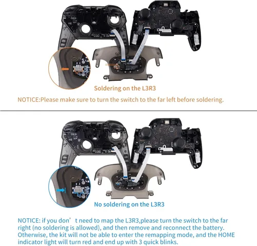Vista 12 de eXtremeRate Back Buttons Attachment for Nintendo Switch Pro Controller, Clear Black Back Paddles Programable RISE4 Remap Kit for Switch Pro