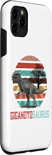 Vista 3 de Funda para iPhone 11 Pro Max Giganotosaurus Retro T rex dinosaurio prehistórico para el Día del Padre