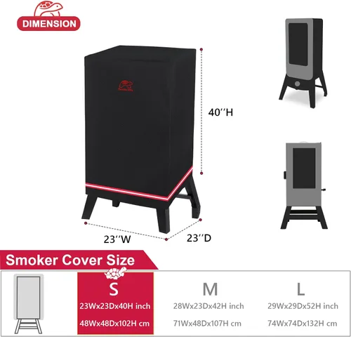 Vista 3 de Cubierta para ahumador Turtle Life para Masterbuilt 710 WiFi Digital Electric Smoker Pit Boss 2-3 Series Gas Vertical Smoker, cubierta impermeable