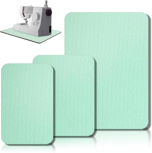 Vista 15 de Drydiet 3 Piezas Tapetes Silenciadores para Máquina de Coser Tapete de Pedal Almohadilla para Máquina de Coser Goma Antideslizante que se Mantiene