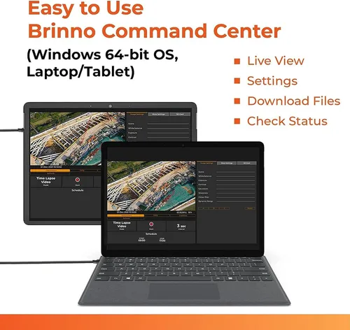 Vista 4 de Brinno BCC2000 Plus Paquete de Cámara para Construcción - Incluye: Cámara Time Lapse TLC2000 Full HD, Extensor de 32 pies para Laptop/Tablet