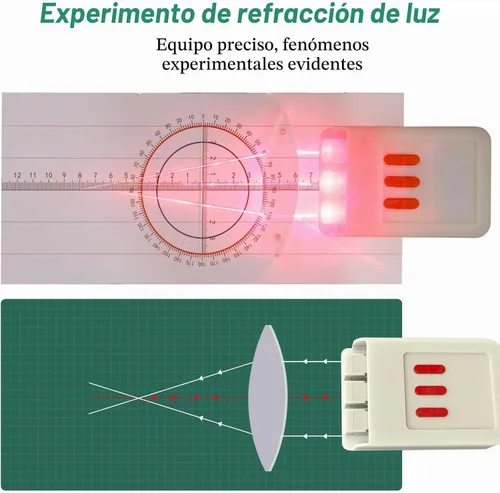 Vista 5 de Kit de experimento de reflexión de refracción óptica STEM, fuente de luz