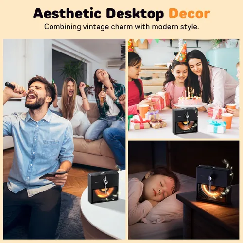 Vista 6 de WSKEN Altavoz Bluetooth retro, regalos para amantes de la música, mujeres, hombres, inauguración de la casa, decoración de escritorio estética
