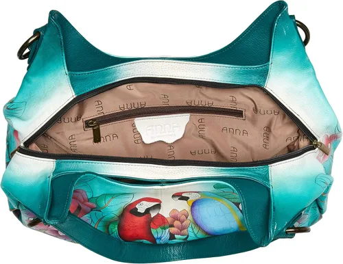 Vista 5 de Anna by Anuschka Bolso Hobo fruncido para mujer, piel auténtica