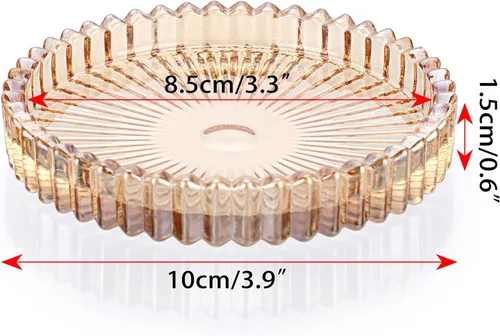 Vista 2 de JUXYES Juego de 5 posavasos de cristal tono ámbar redondos, tapetes para tazas de vidrio, posavasos para bebidas, café, té, vino, posavasos