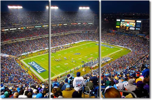 Vista 45 de TUMOVO MetLife Stadium - Decoración de pared de Nueva York, 3 piezas, lienzo, arte de pared para decoración del hogar, juegos de fútbol americano