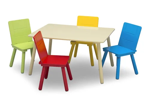 Vista 14 de Delta Children Conjunto de mesa y sillas para niños (4 sillas incluidas), gris/azul