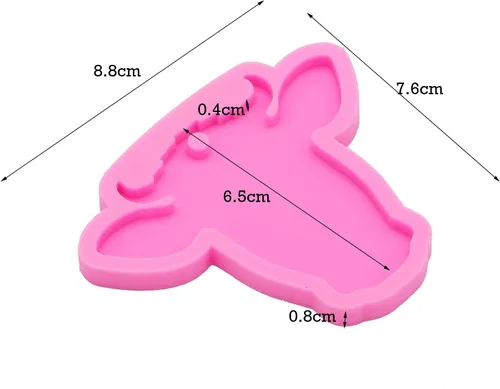 Vista 2 de Molde de silicona brillante con forma de cabeza de toro, llavero de cara de vaca, molde de arcilla polimérica, collar hecho a mano, joyería