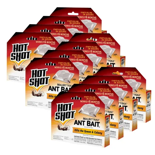 Vista 12 de Hot Shot MaxAttrax - Cebo para hormigas, 4 unidades, estaciones de cebo Comienza a matar en horas, para uso en interiores y exteriores, funciona