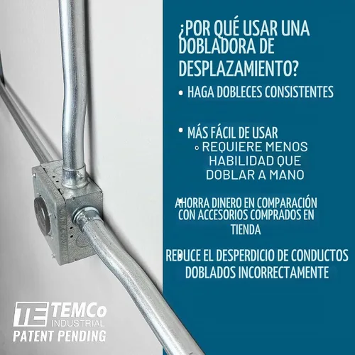 Vista 6 de TEMCo TH3031 Dobladora de compensación de conducto hidráulico de doble tamaño EMT de 1" y 3/4