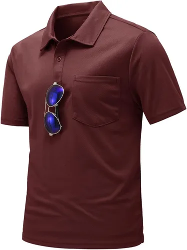 Vista 2 de YSENTO Polo para hombre, de manga corta, con cuello y bolsillo