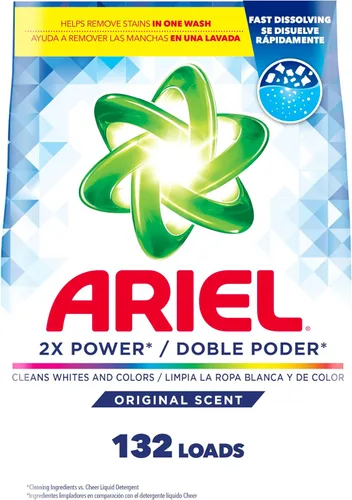 Vista 9 de Ariel Ultra Oxi Detergente en polvo para ropa, aroma original, 105 onzas, 66 cargas