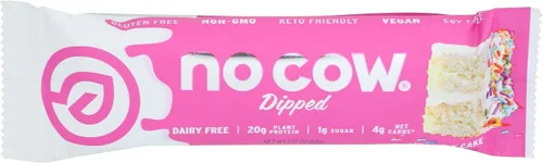 Vista 7 de No Cow Barras de proteínas, pastel de cumpleaños, 0.71 oz de proteína vegana a base de plantas, aptas para ceto, bajas en azúcar, bajas
