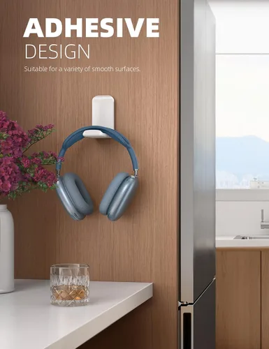 Vista 4 de Lamicall Soporte para auriculares, soporte adhesivo para auriculares, paquete de 2 soportes adhesivos para auriculares, clip para auriculares debajo