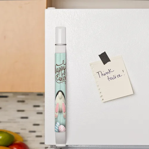 Vista 4 de Pardick Juego de 2 fundas para mango de puerta de refrigerador de madera con diseño de conejito de Pascua y huevo, lavables, para nevera, Z02