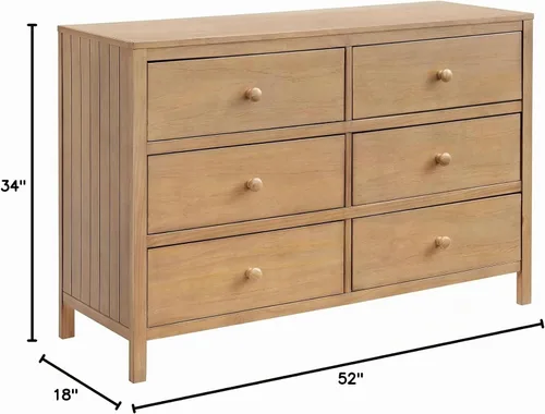 Vista 2 de Soho Baby Everlee - Cómoda de 6 cajones, madera de miel