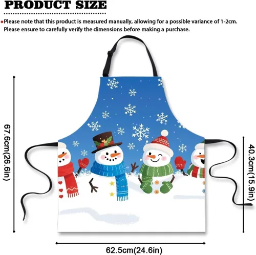 Vista 97 de Dreaweet Delantal de cocina unisex con cuello ajustable de Navidad
