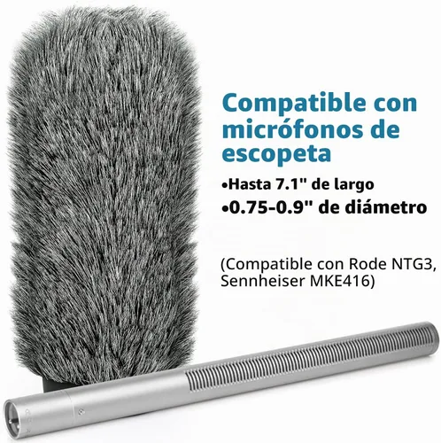 Vista 2 de NTG3 - Filtro de parabrisas para micrófono de escopeta Deadcat compatible con Rode NTG3, NTG2, Sennheiser MKH416, MKH418, Sony ECM 680s ECM-670