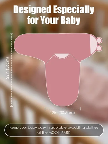 Vista 2 de Manta envolvente para recién nacido de 0 a 3 meses (paquete de 3) – Saco de dormir ajustable para bebé, 100% algodón antisobresalto, suave